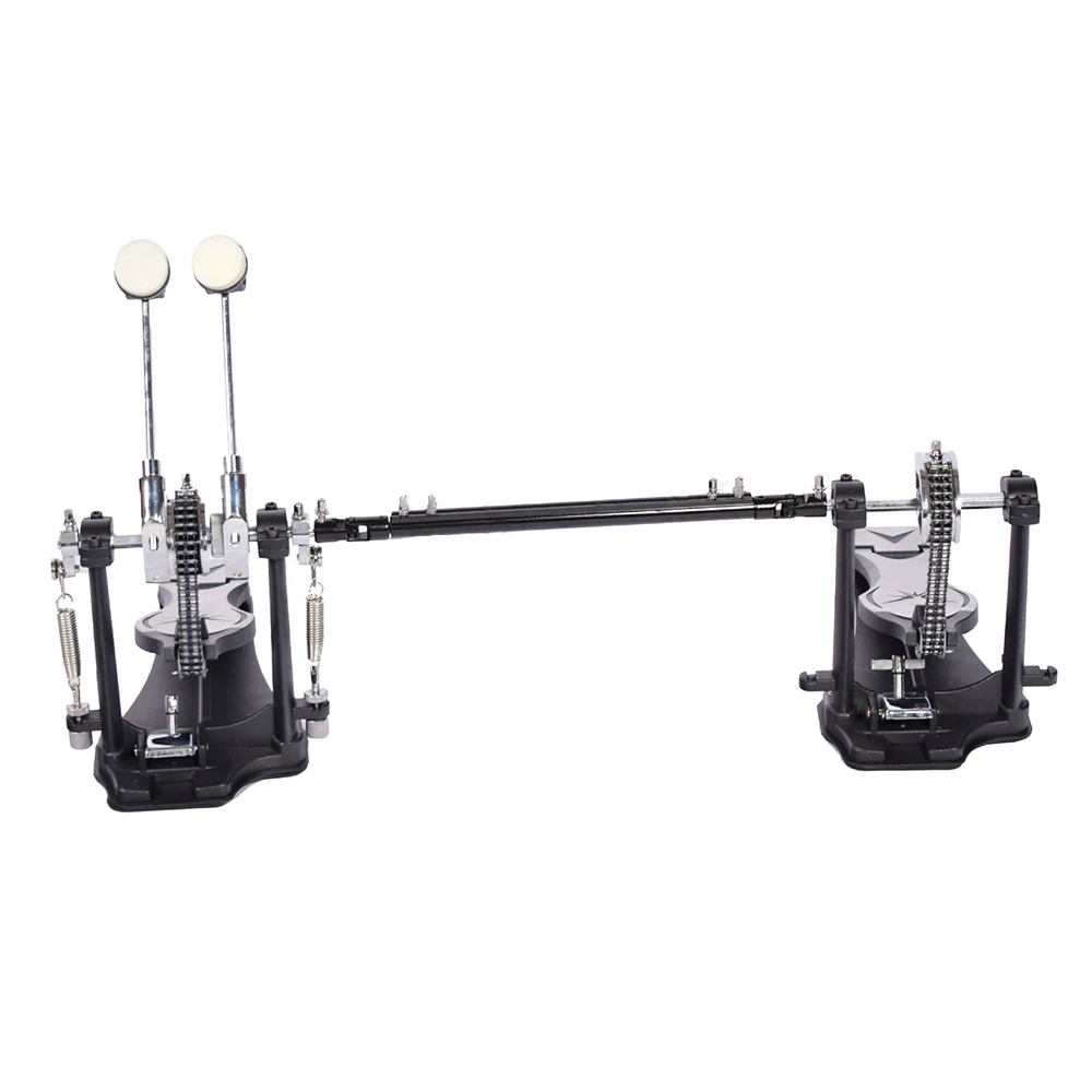 Drum Kit Double Pedal Aluminum Alloy Double Chain Kick Pedals Tread Hammer Jazz Drum Foot Pedal Music Drums Drumstick Accessorie