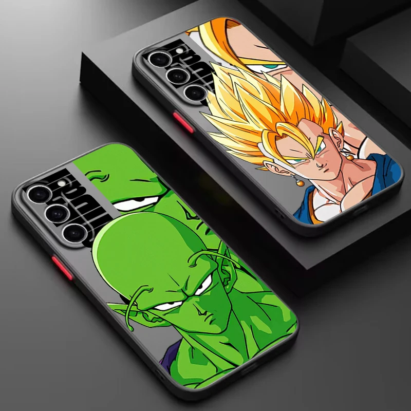 D-Dragon Ball Goku Cute Art Frosted Translucent For Samsung Galaxy S24 S23 S22 S21 S20 FE S10 S9 S8 Plus Ultra Pro 5G Back