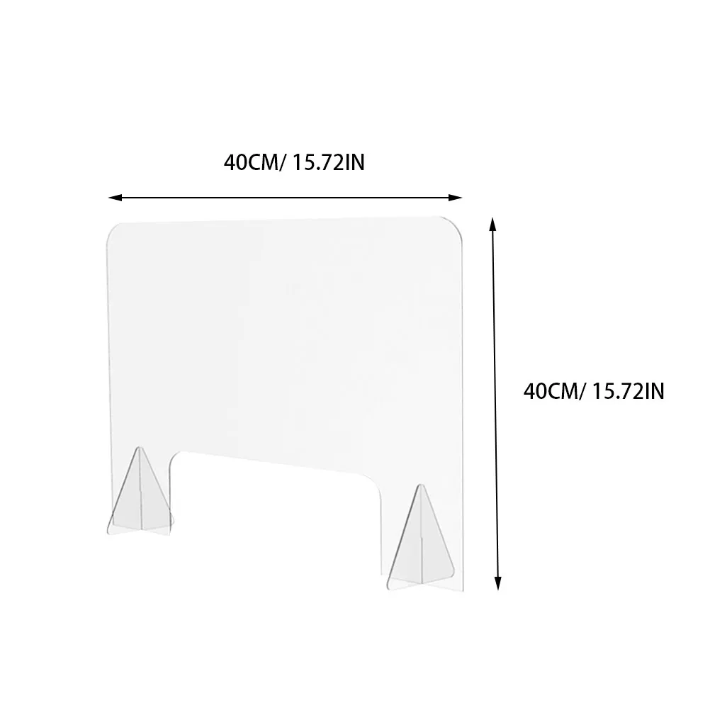 40x40x0.4cm Transparent Acrylic Isolation Plate for Eating Tables Anti-Spray Barrier Office School Canteen Desk Protection