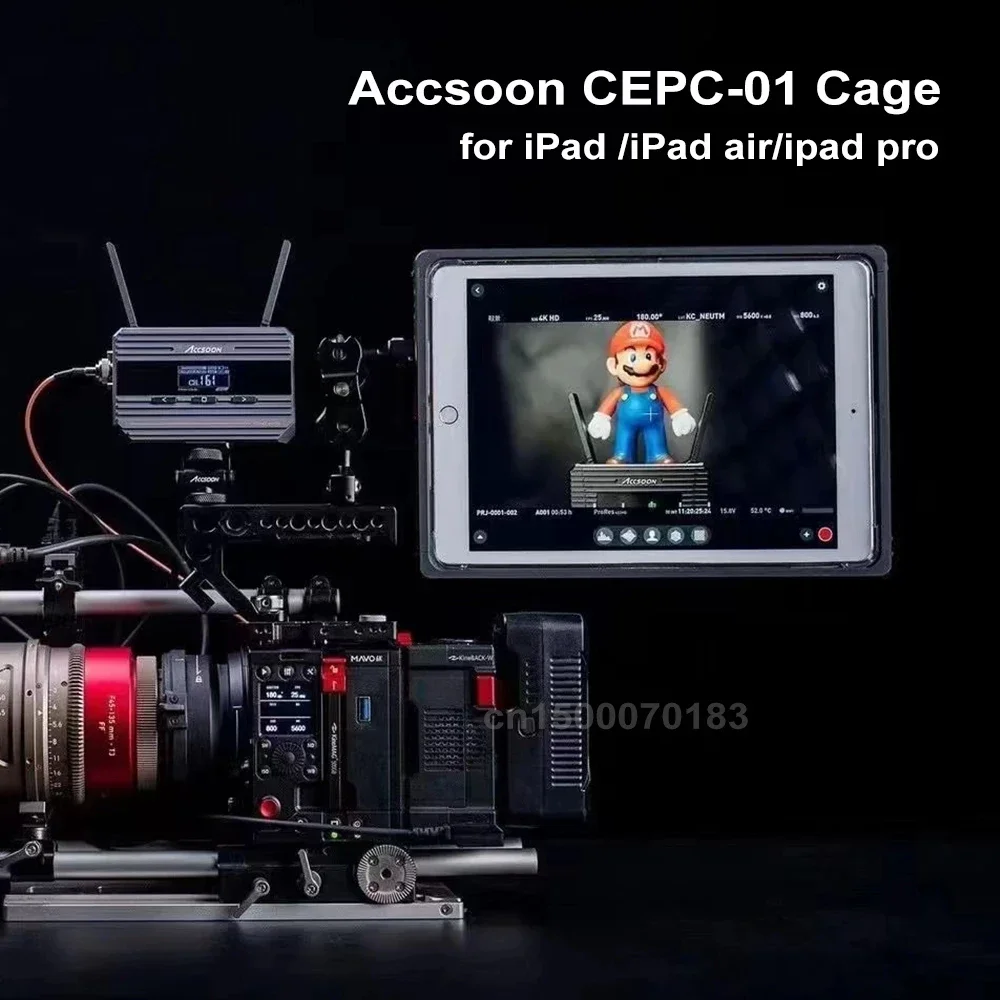 ACCSOON CEPC-01 Cage Wireless Video Audio Transmission Viewing Kit with Battery Holder for iPad Tablet iPad air iPad Pro 11