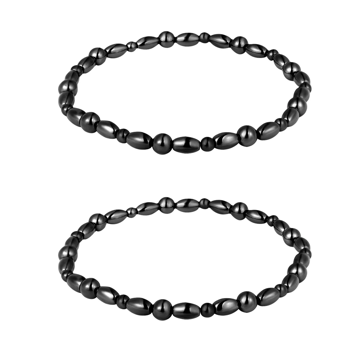 

ROSENICE 2pcs Weight Loss Anklet Magnet Bracelet Elastic Bracelet for Women and Man (Black) weight loss bracelet