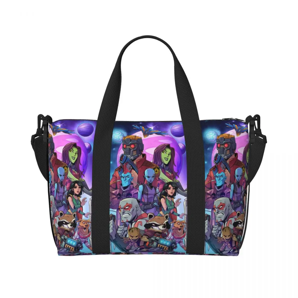 

Custom Large Derek Laufman Tote Bag Women Guardians of the Galaxy Shoulder Shopping Beach Gym Travel Bag