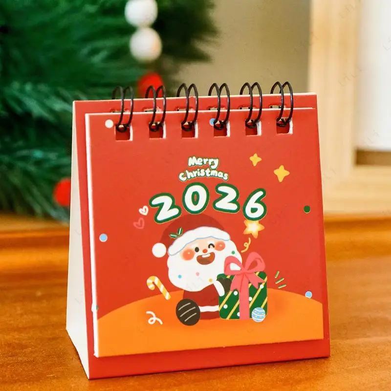 2026 Christmas Mini Calendar Cute Desktop Ornament Calendar Creative Pocket Portable Small Calendar Year End Gift
