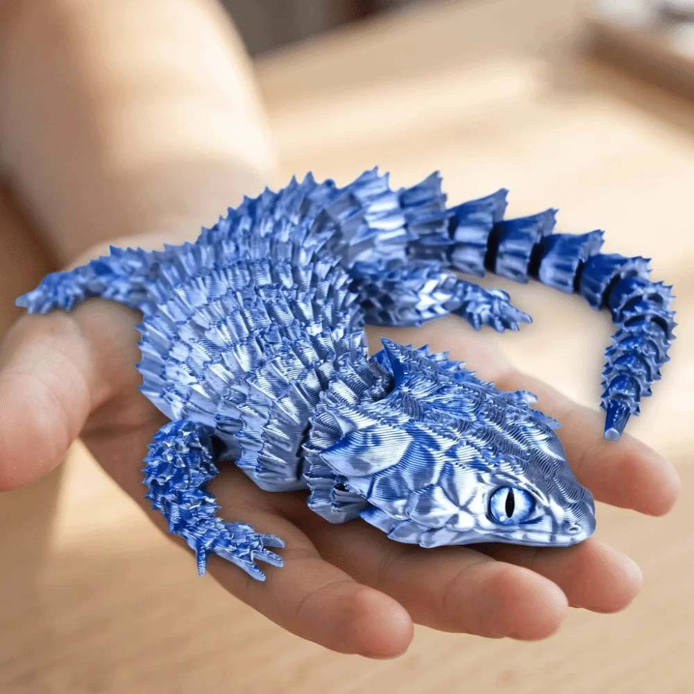 Movable Joints 3D Printed Lizard Colorful Openable Mouth Lizard Figurines Creative Design Flexible Articulated Lizard Fish Tank