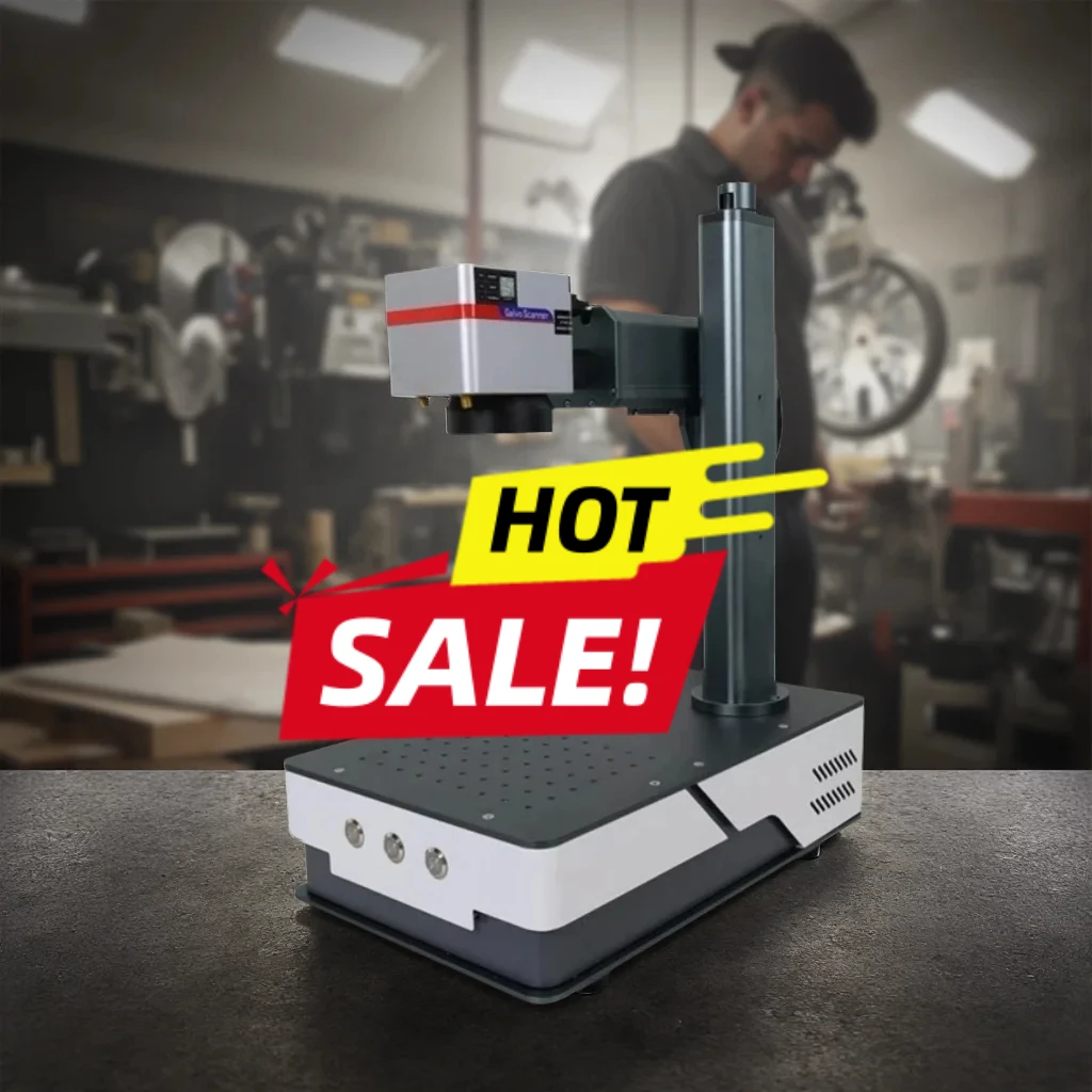 US Stock Raycus Desktop Fiber Laser Marking Machine 30W 50W Mini Nameplate Engraver Local Warehouse Fast Delivery Wood Metal Glass Engraving Milling Router Chuck Machinery