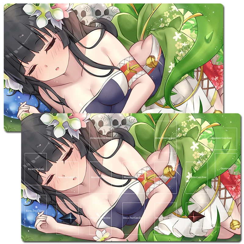 

YuGiOh Traptrix Dionaea TCG CCG Playmat Торговый коврик для карточных игр Настольный игровой игровой коврик Коврик для мыши 60x35 см Бесплатная сумка