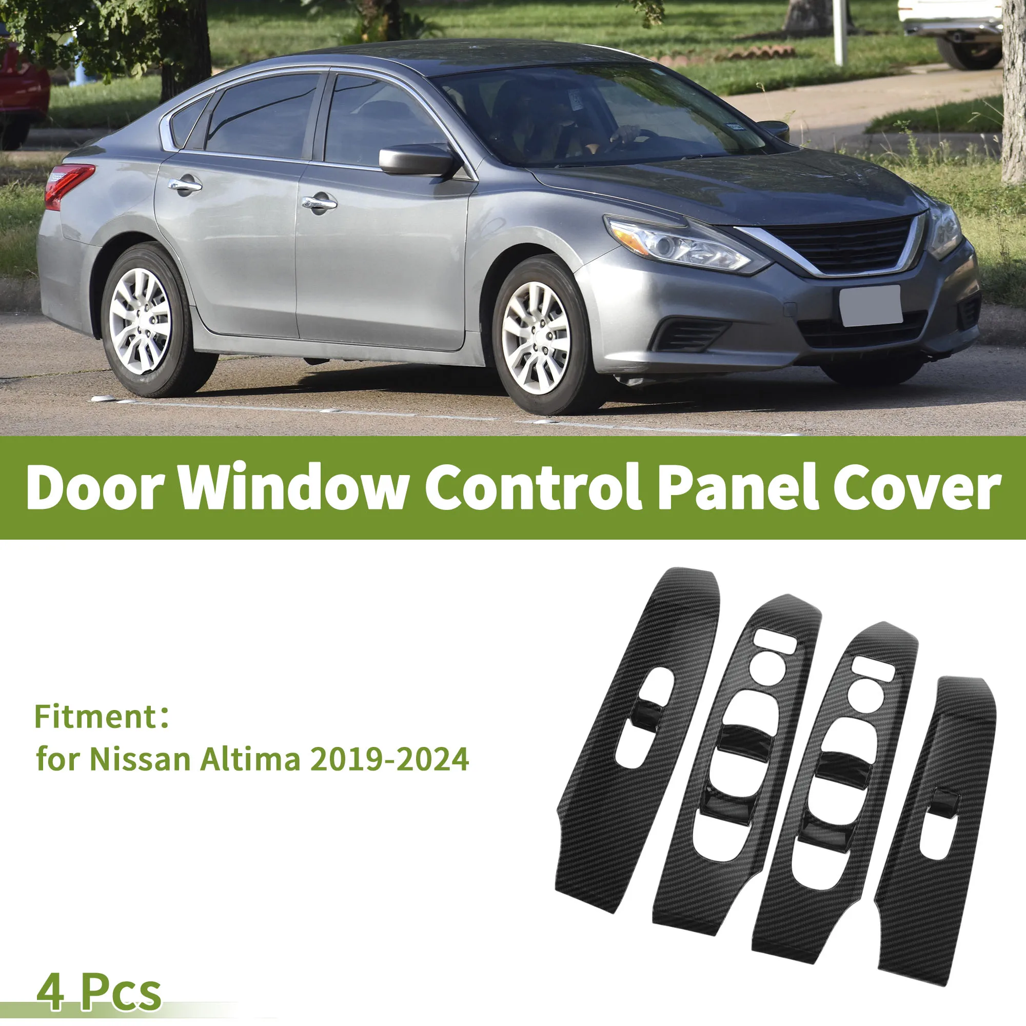 

UXCELL 4 шт., рамка переключателя окна, накладка на панель переключателя управления двери для Nissan Altima 2019-24, черный