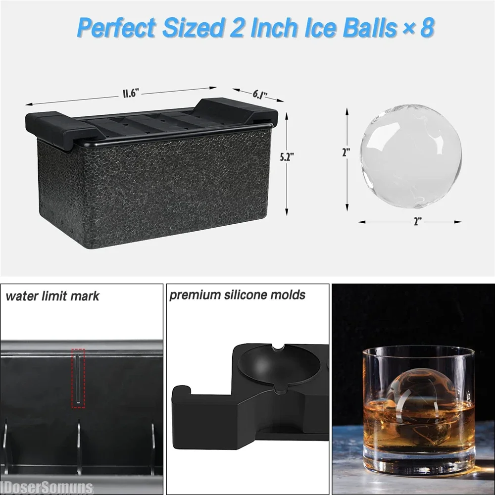 High Transparency Ice Ball Maker Mould Portable Without Bubbles Silicone Ice CubeTray Mold Sphere Cube Large Kitchen Accessories