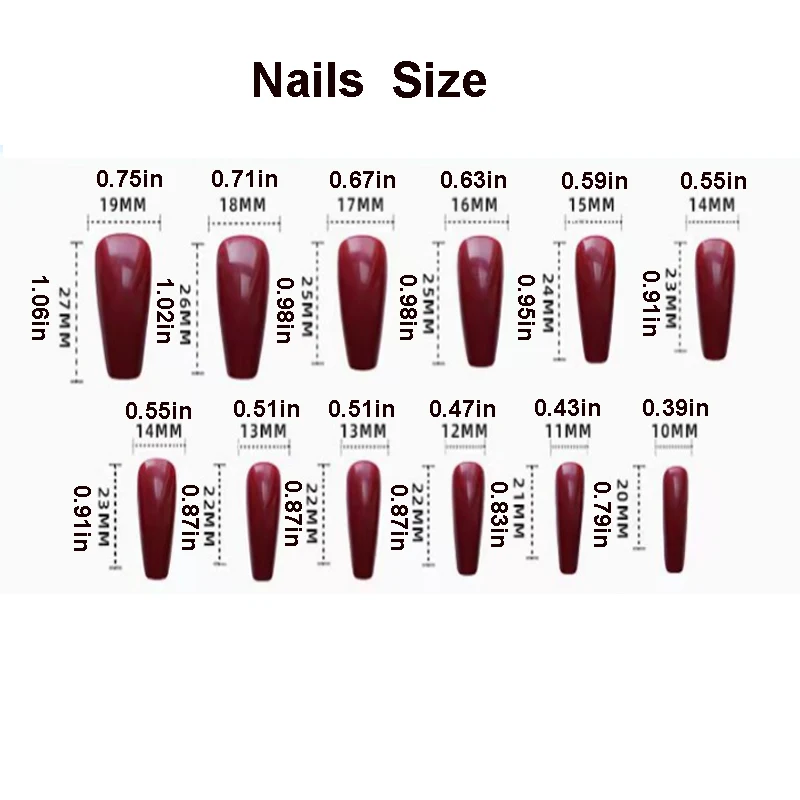 Mittellange künstliche Nagelspitzen mit 3D-Herz-Blumen-Design, Farbverlauf Lila-Rot, französische quadratische Ballett-Spitzen, Press-On-Set für künstliche Nagelkunst – Detail 7