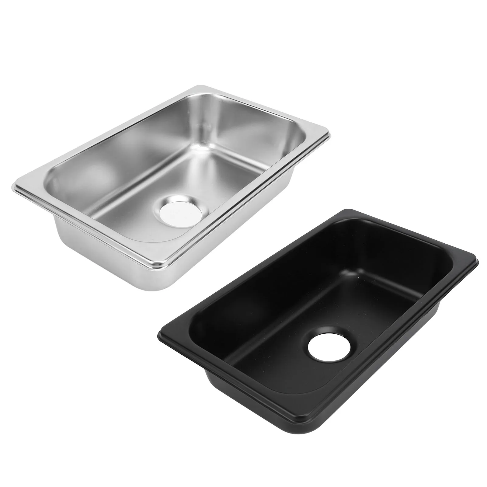 RV 304 Stainless Sink Kitchen Rectangular Hand Wash Basin Sink with 40mm Sewer Outlet for Caravan Yachts Boats RVs Accessories