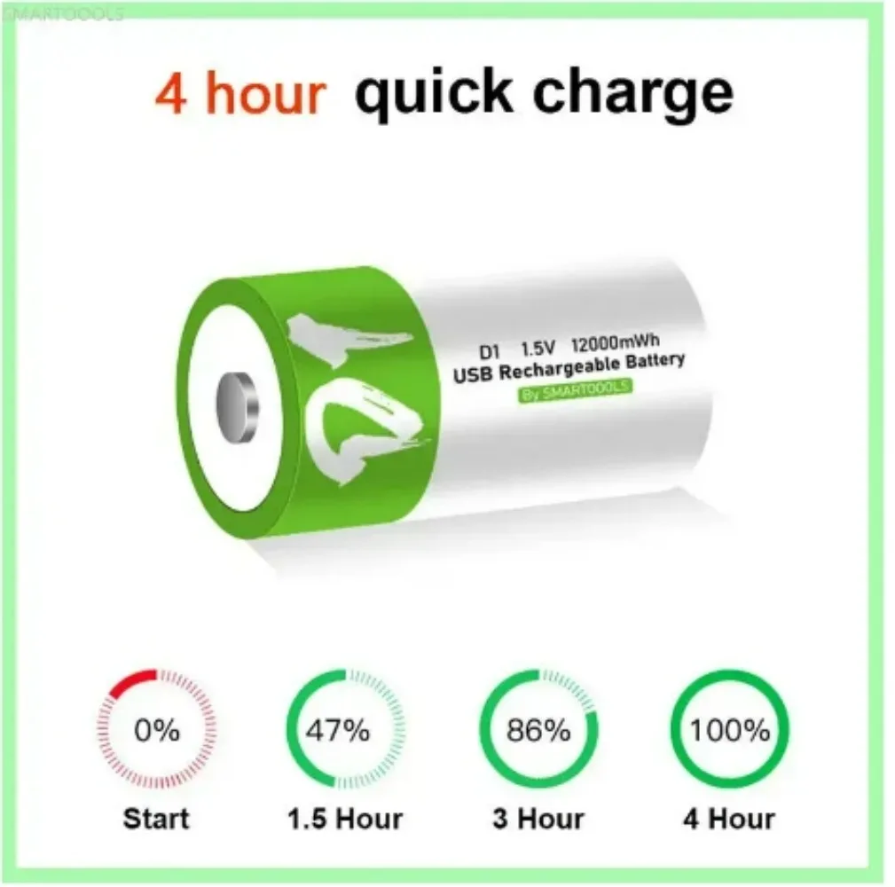 Baterías de iones de litio recargables USB AAA/AA/9V/C2/D1 batería AAA 550mWH/AA batería 2600mWH/tamaño D con Cable de carga rápida tipo C