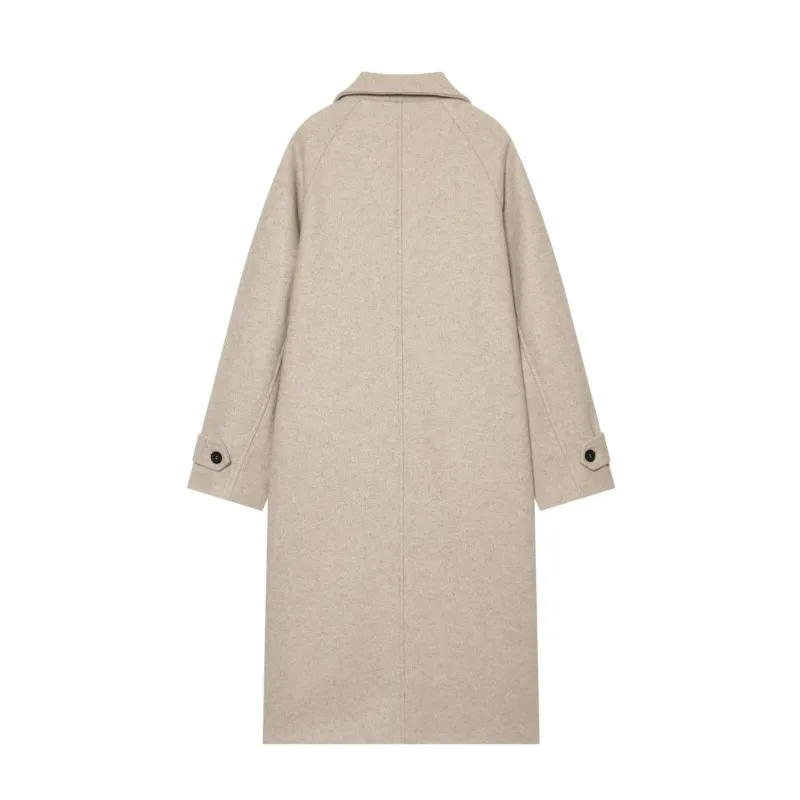 Women's Long Coat With Belt New 2026 Autumn Stand Collar Long Sleeve Button Women Winter Overcoat Chic Female Coats