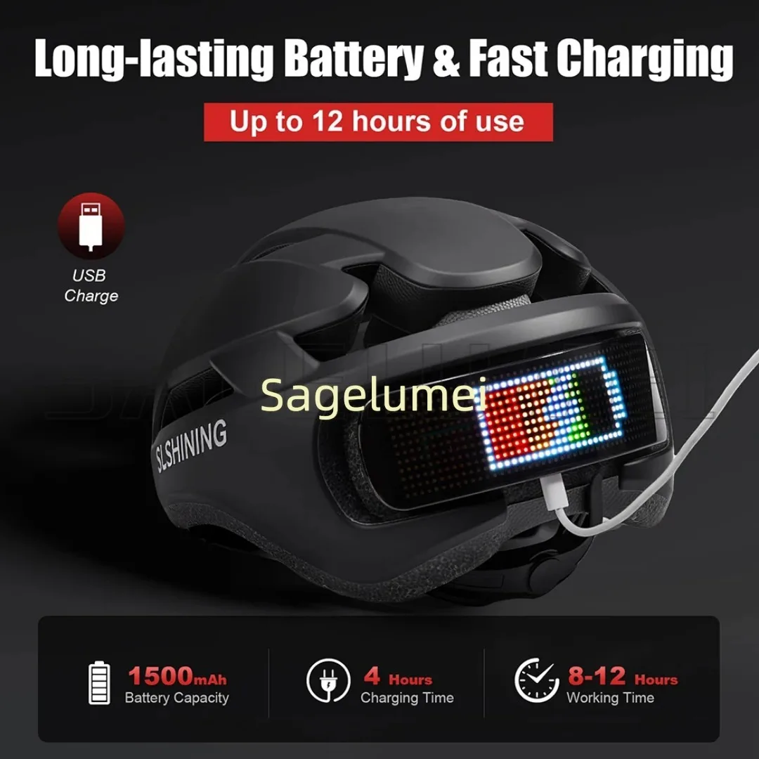 Регулируемый велосипедный шлем 2025 с задним фонарем, велосипедные MTB велосипедные маленькие шлемы, светодиодный экран, умное управление, Bluetooth-редактор