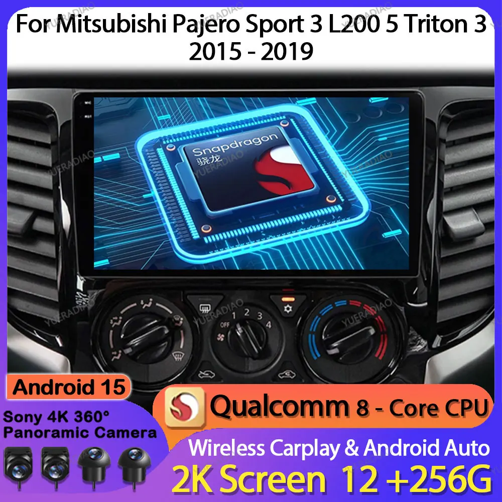 

Android 15 Car Radio For Mitsubishi Pajero Sport 3 L200 2015 - 2019 Head Unit GPS NAVI Multimedia Video Player 2DIN 4G WIFI BT