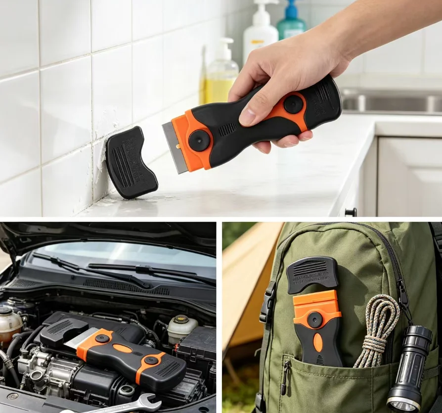Plastic/Metal Razor Blade Scrapers for Car Window Vinyl Film Sticker Cleaning Glass Ceramic Dust Dirty Remover Tool Squeegee