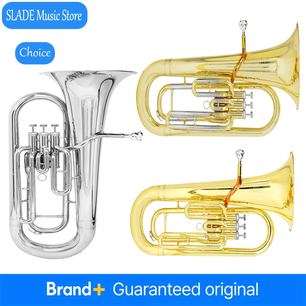 

Эуфониум SLADE B-Flat, латунный корпус, 3 клапана, баритон-горн, басовый музыкальный инструмент, запчасти и аксессуары с чехлом и ремнями для переноски