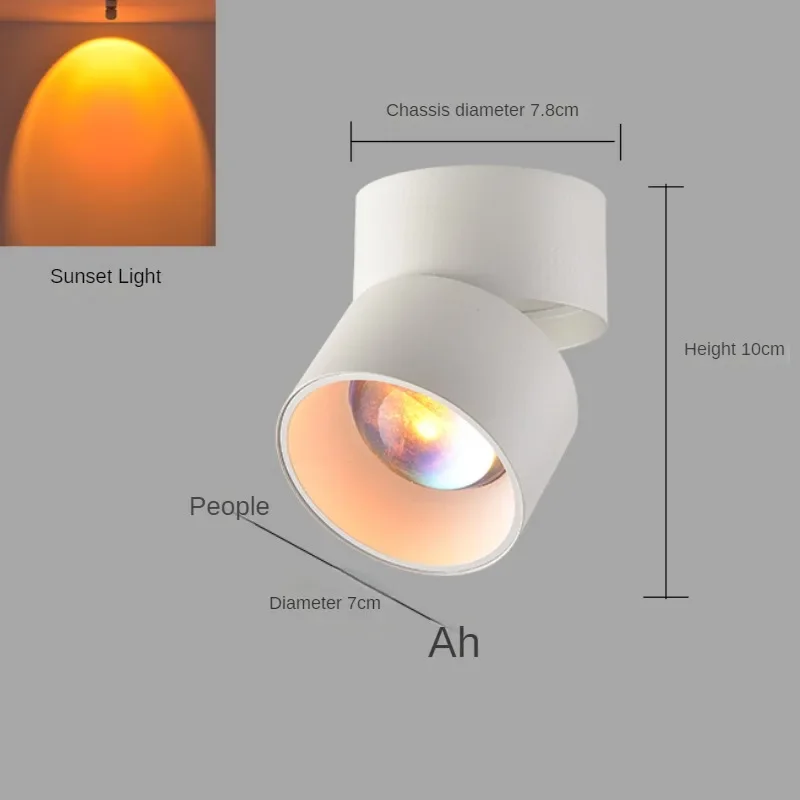 Op Het Oppervlak Gemonteerde Schijnwerpers, Verstelbare Hoek Ingebed Entree Tentoonstellingshal Sfeerverlichting, Zonsondergang Net Rode Lichten