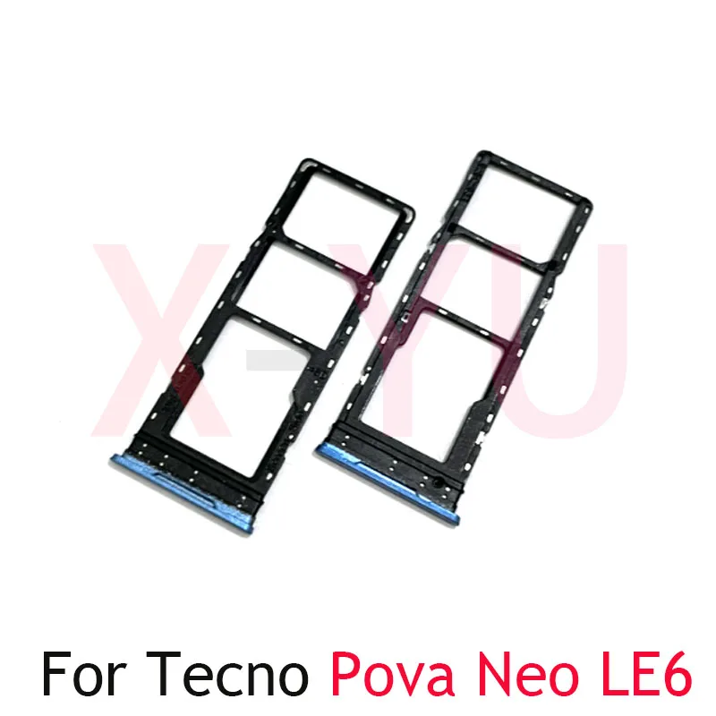 Bandeja de tarjeta SIM para Tecno Pova 2, 3 Neo, LD7, LF7, LE6, LE7, adaptador de ranura, piezas de reparación de repuesto, 10 piezas