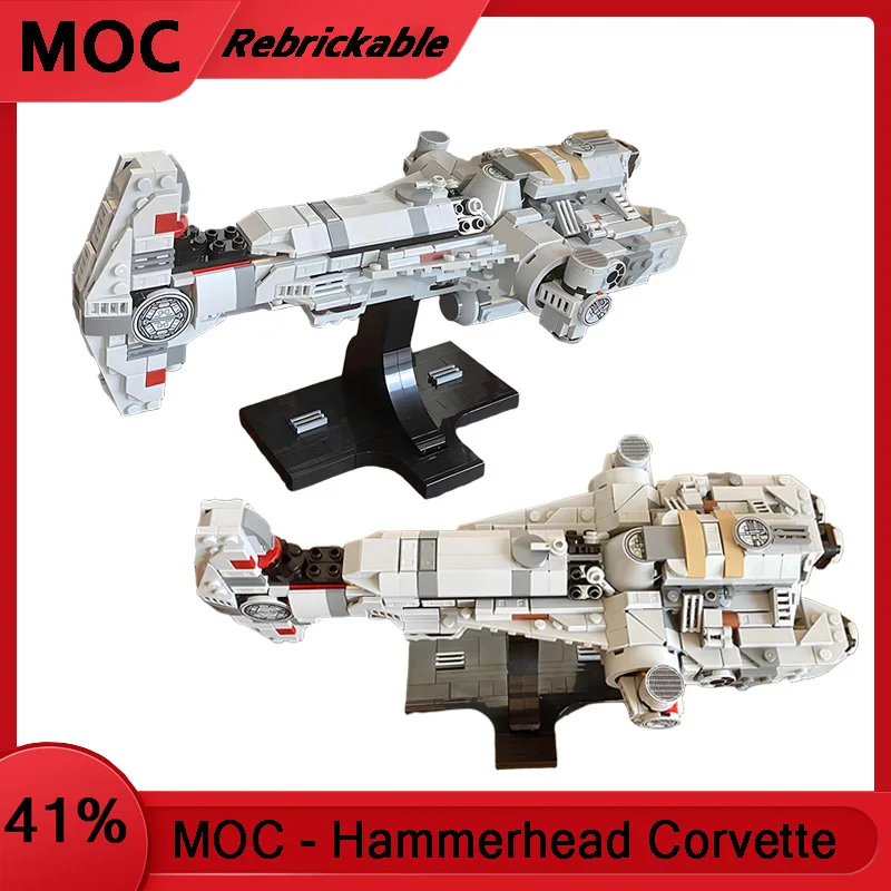 

MOC Mid-Scale Hammerhead Corvette Starship Building Blocks DIY Toy for Kids Christmas Birthday Gifts Spacecraft Model Bricks