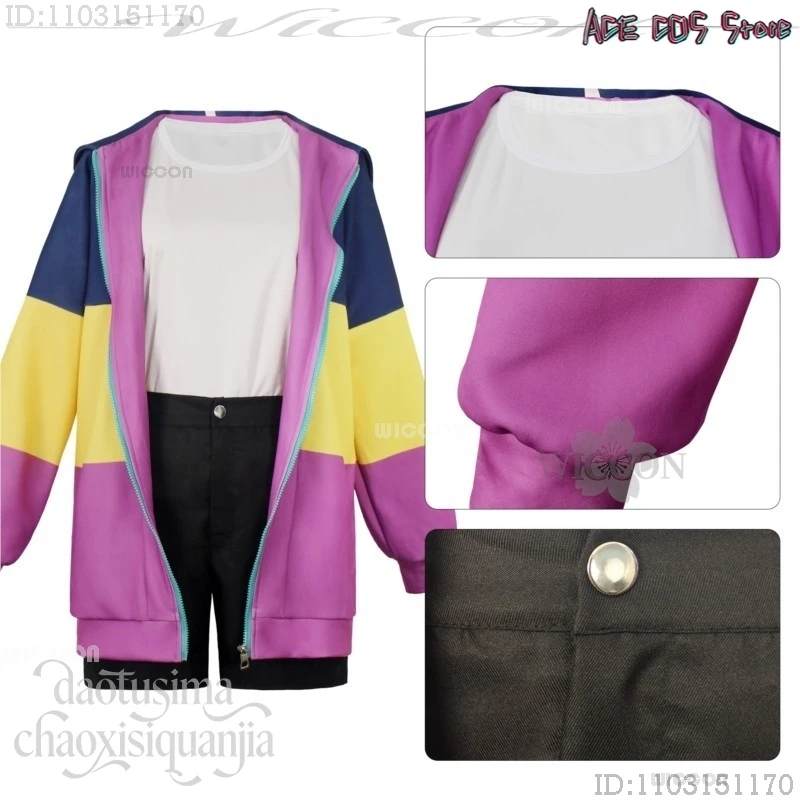 Anime Adults Ya Boy Kongming! Cosplay Tsukimi Eiko sexy costumes Y2k Colorful Hoodie Hat Black Accessories - view 6