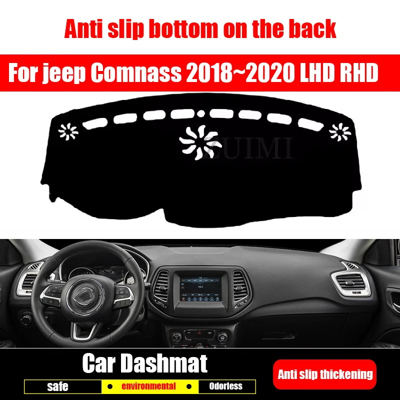 

ZUIMI для Jeep Compass 2018 ~ 2020 LHD RHD крышка приборной панели коврик для приборной панели Dashmat крышка приборной панели козырек от солнца антиэкспозиция к свету