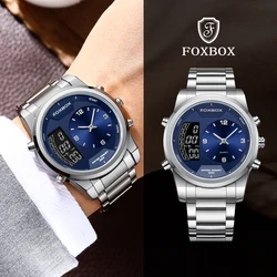 LIGE FOXBOX Origianal Fashion Electronic Watches for Men Luxury Casual Sport Military Quartz Man Watch Waterproof Digital Clocks