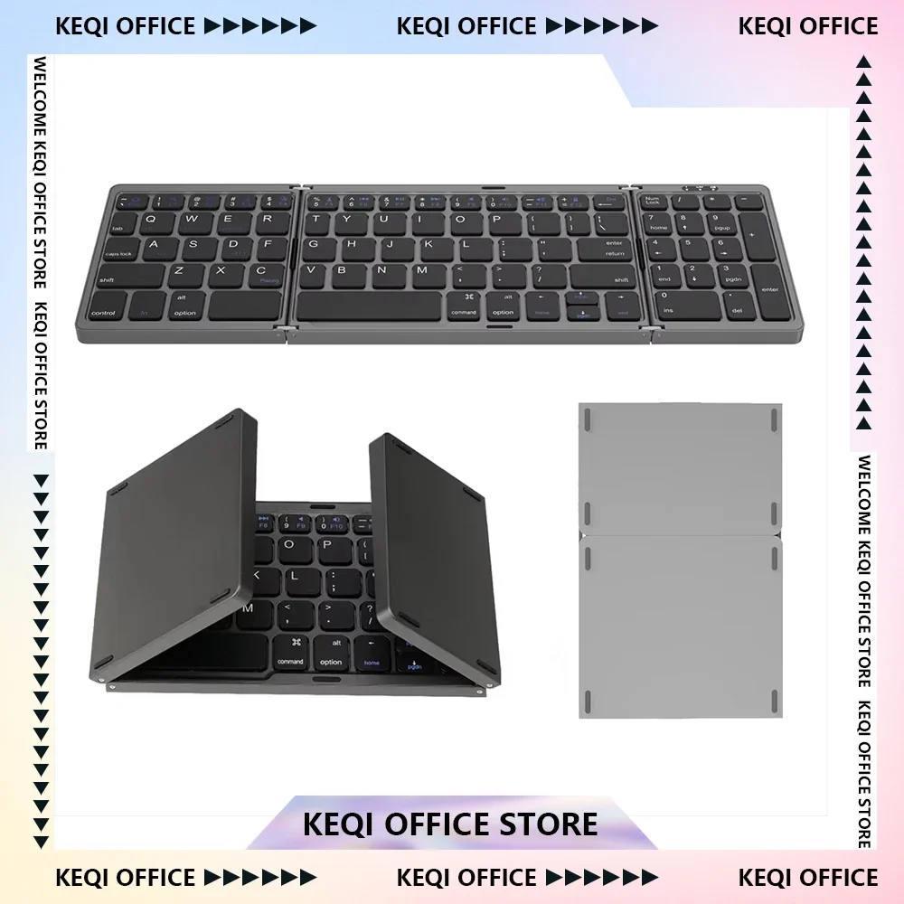 Folding Bluetooth KeyboardS Mobile Tablet Notebook Office Mini Wireless Keyset 3 Folding Keyboard Portable Folding Keyboard