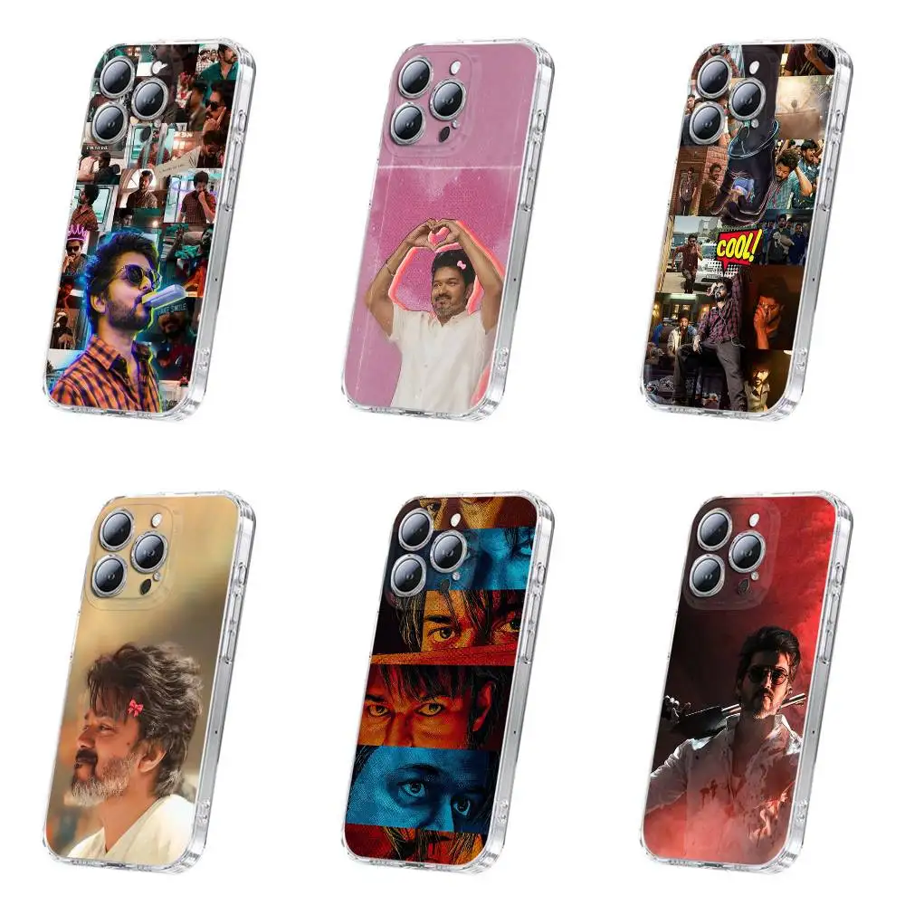 Phone Case For iPhone 17,16,15,14,13,12,11 Plus,Pro,Max,Plus,E,SE4,Mini T-Thalapathy V-Vijay India Transparent Cover