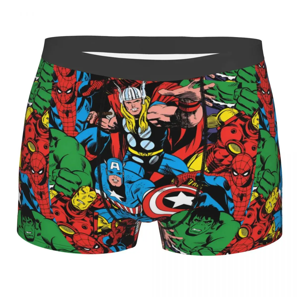 

Custom Novelty Superhero Captain America Boxers Shorts Panties Men's Underpants Stretch Briefs Underwear
