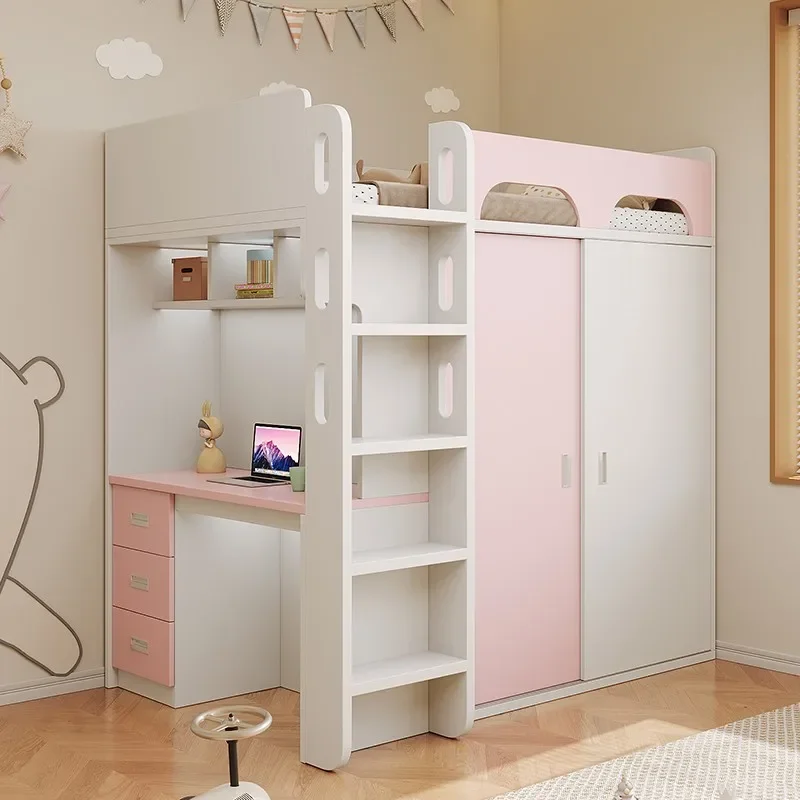 Go to bed and get off the table combination Hong Kong small apartment children go to bed and get off  cabinet multi-functional