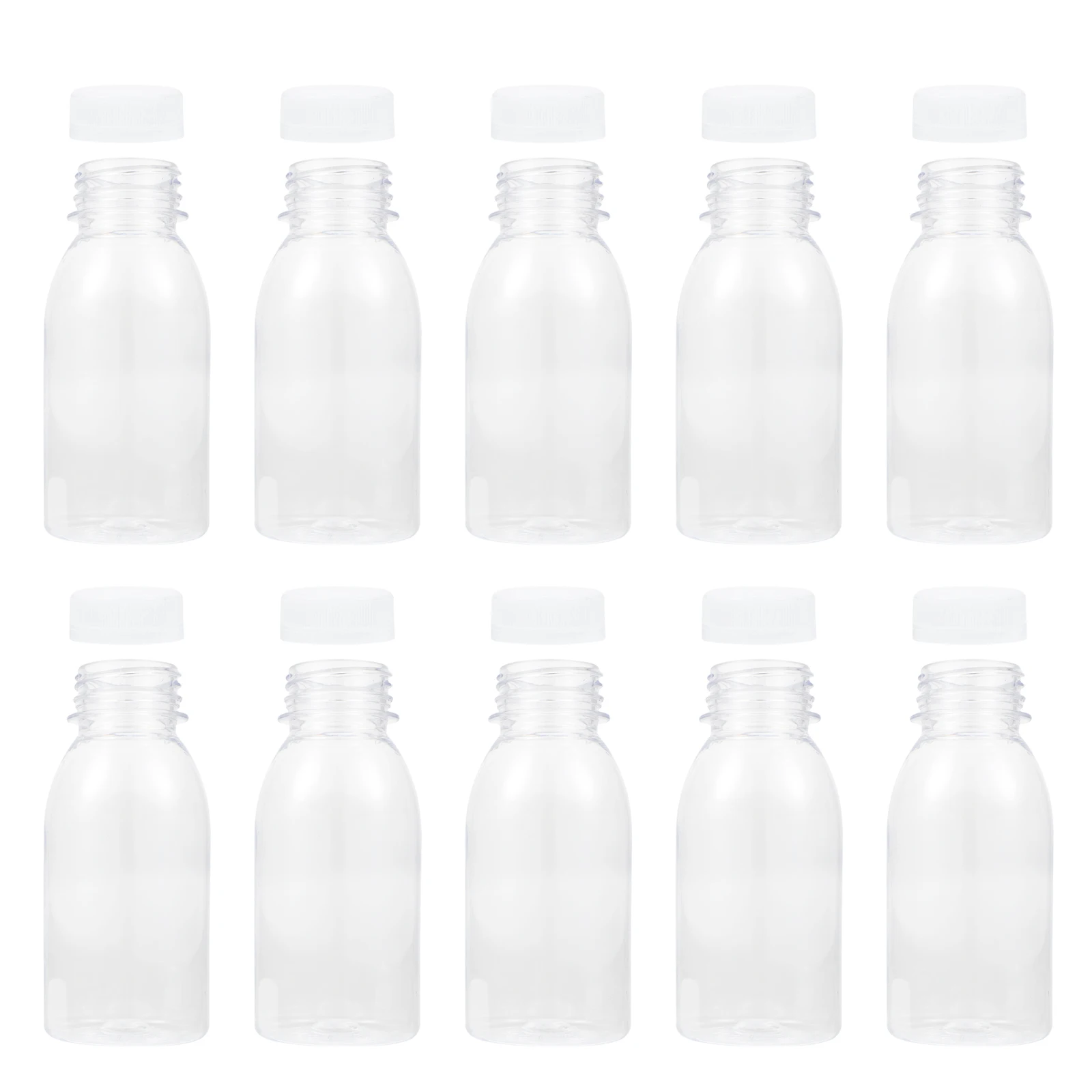 

20pcs PET Beverage Storage Bottles Clear Transparent Drink Simple Empty Milk Containers for Home Cafe