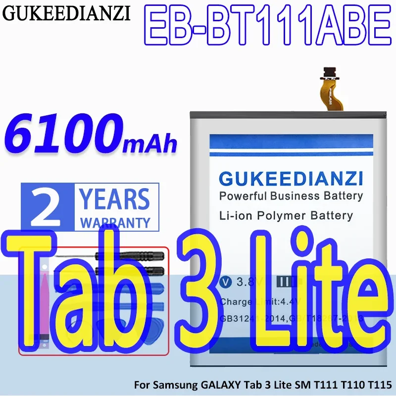 

6100mAh GUKEEDIANZI Battery EB-BT111ABE EB BT111ABE For Samsung GALAXY Tab 3 Lite 7.0 SM T111 T110 T115 + Free Tools