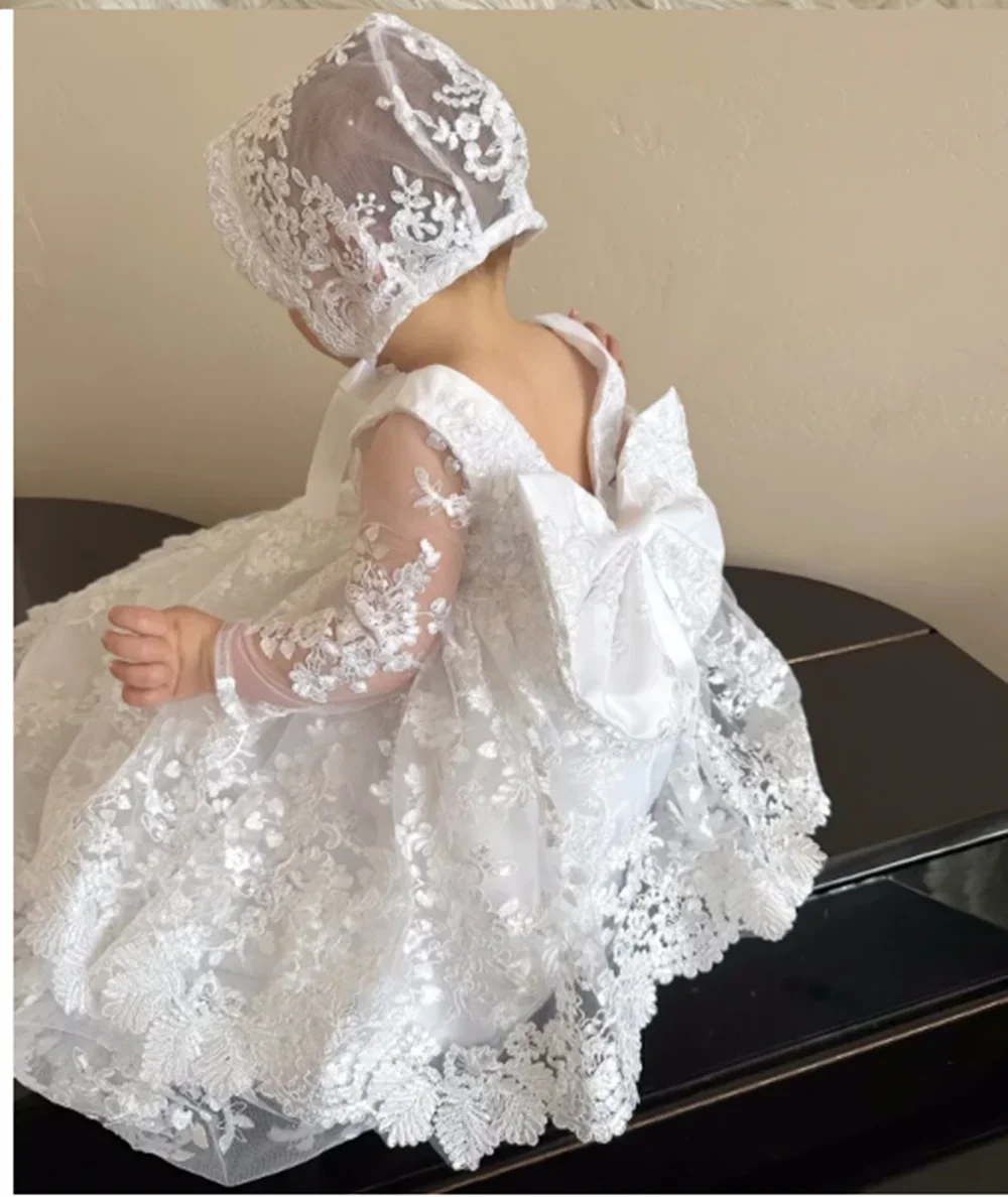 Fairy Baby Girl Christening Dress For Baptism Wedding Kids Girl Party Wear Dresses Infant Princess 1 Year Birthday Dress - view 4