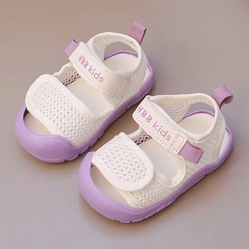 

2025 Summer Sandals For Girls Mesh Fabric Breathable Infant Baby Sandals Ergonomics Soft-soled Boy's Girl's Beach Sandals Kids