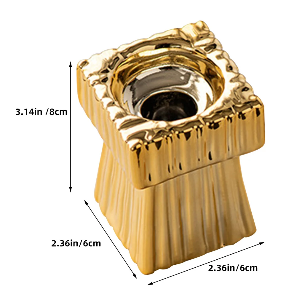 حامل شمعدان من السيراميك، ديكور منزلي أنيق فريد من نوعه، قاعدة مسطحة مناسبة لاستخدام سطح الطاولة في غرفة المعيشة والزفاف