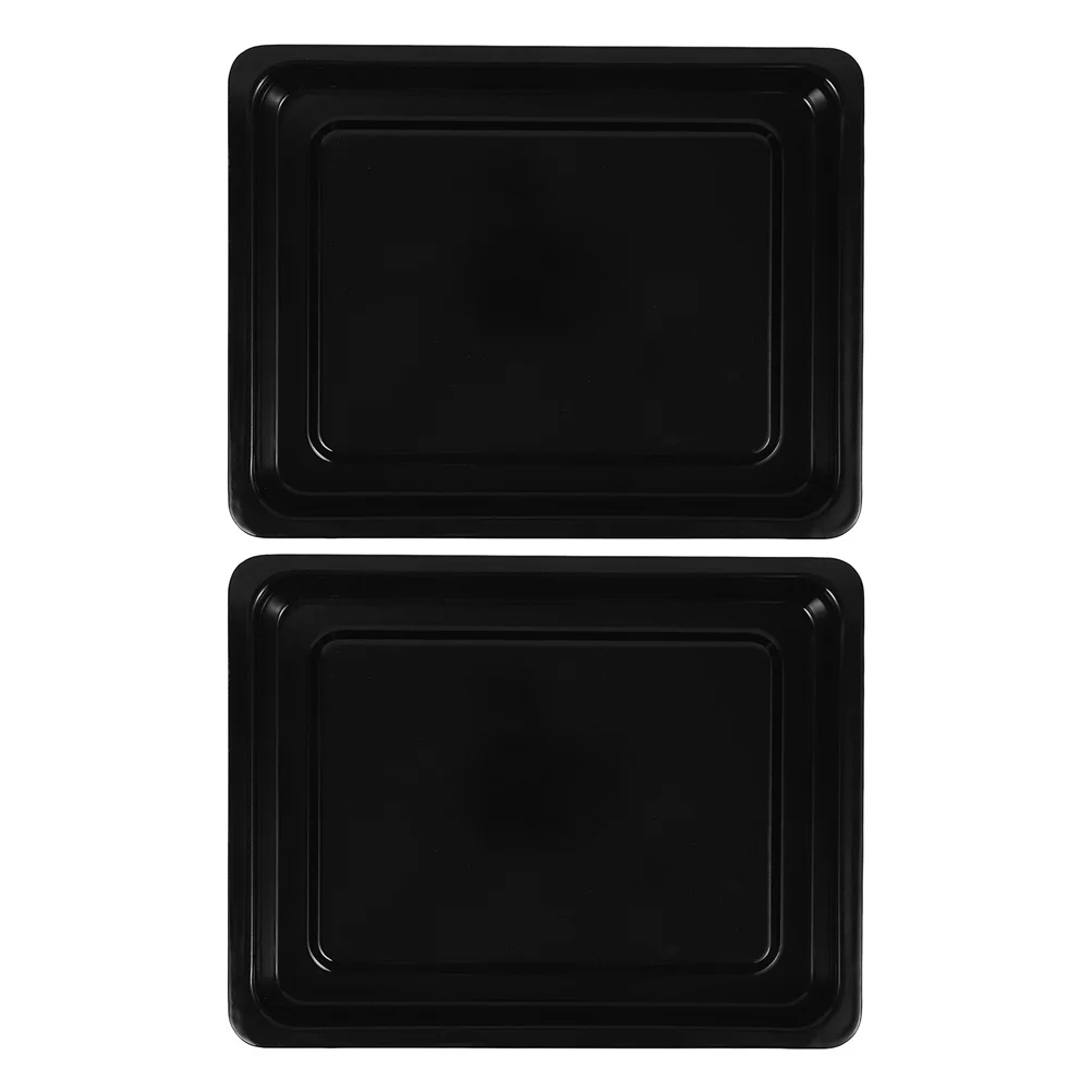 

2 Pcs Commercial Enamel Baking Tray Pans Trays for Oven Dish Bright Light Cookie Cake Dishes