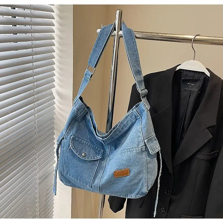 

Denim Casual Crossbody Bag Class Large Capacity Commuting Retro Single Shoulder Versatile Tote Bags