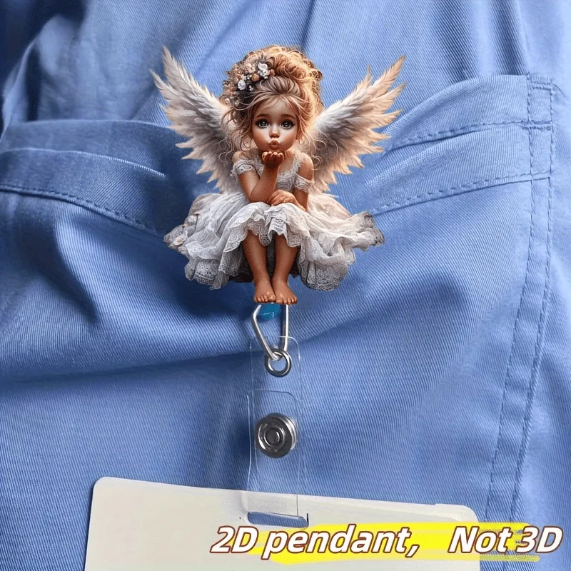 حامل شارة فتاة الملاك الأكريليك. التمرير بطاقة الهوية القابلة للسحب لطلاب المطبات والممرضات.