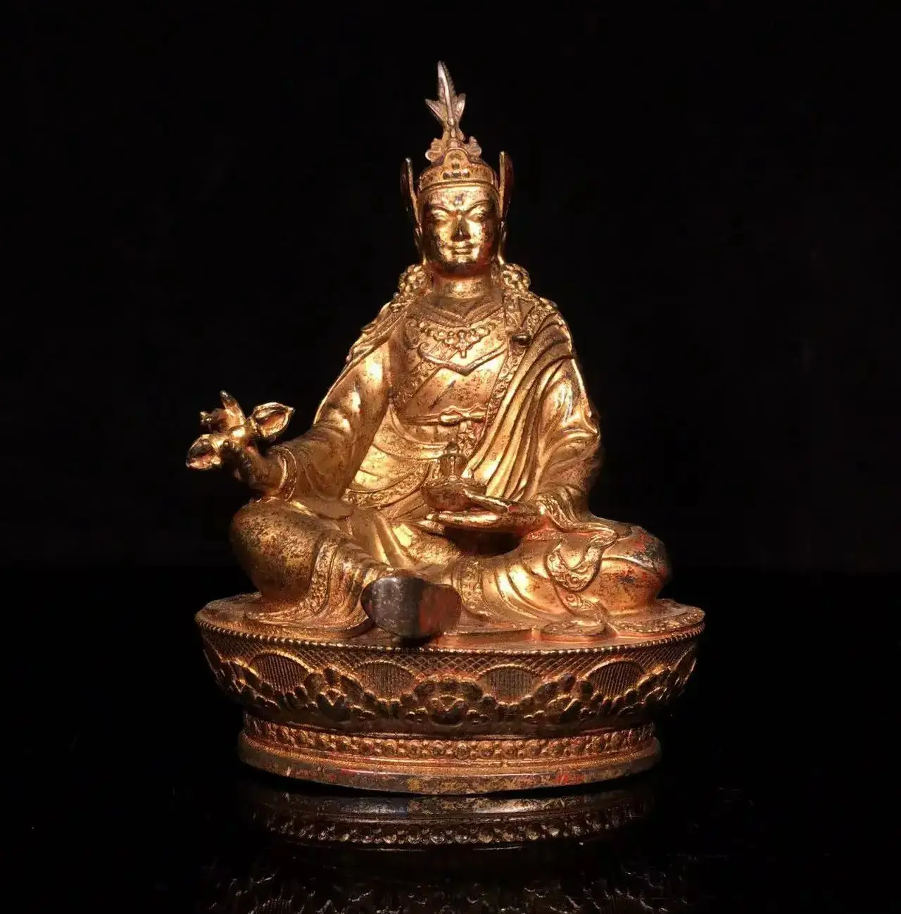 

Rare old Handmade copper Lian Hua sheng da shi Buddha,#02,Free shipping