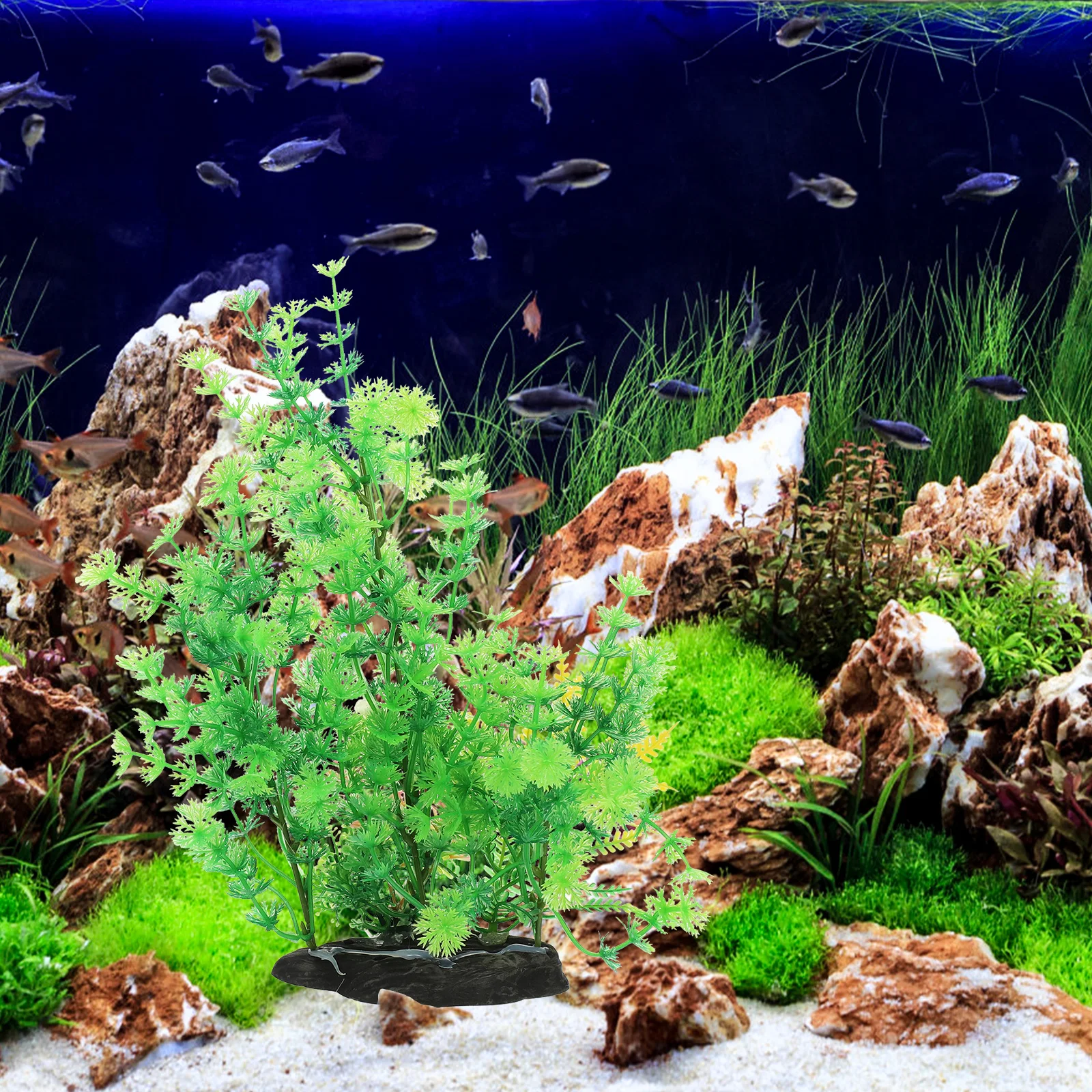 

2 Pcs Plant Decoration Lifelike Plastic Plants Replaceable Artificial Grass for Fish Tank Aquarium Accessories for Aquarium