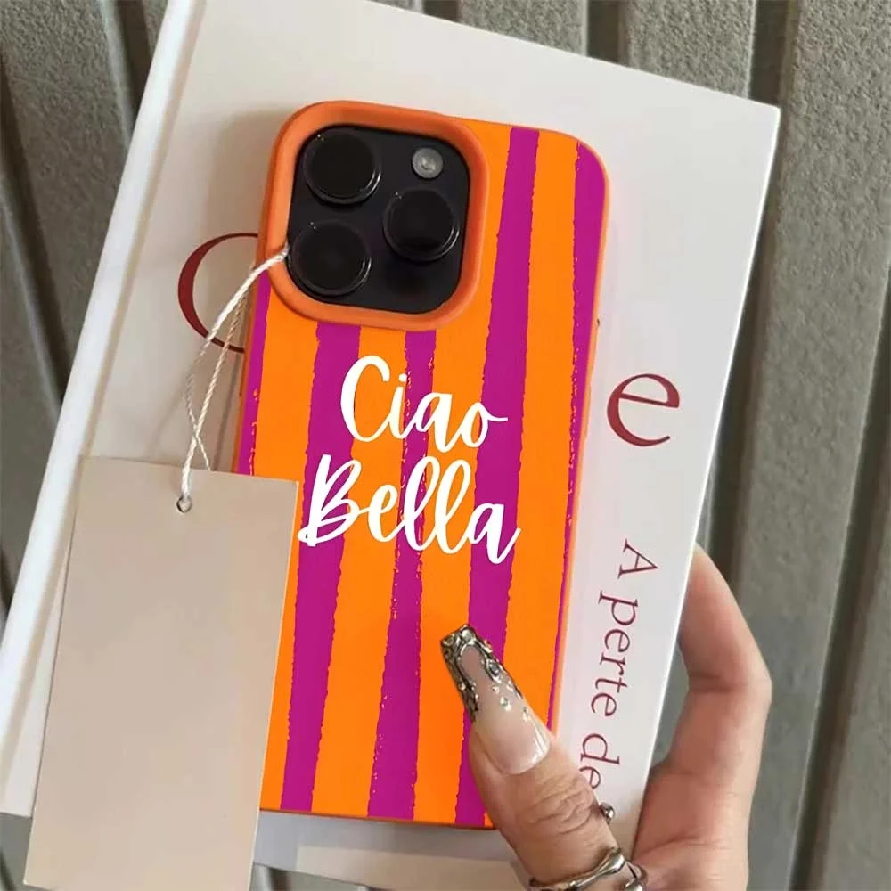 Boho Vibes Ciao Bella Handyhülle für iPhone 17 16 15 14 13 12 11 Pro Max 16 15 Plus XR Silikon Matt Weich Stoßfest – Detail 6