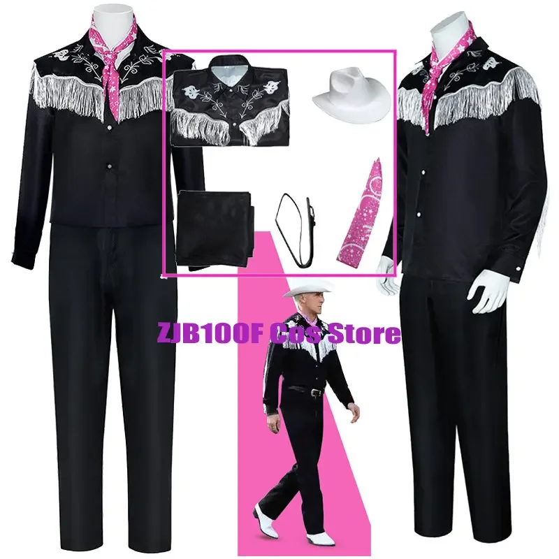 

Anime Ken Cosplay Costume Barbi Ken Ryan Cosplay Uniform Halloween Party Stage Performance Evening Suit And Hat Tie