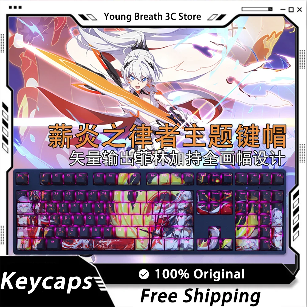 

Custom Diy Honkai Impact 3 Hentai Keycaps Mechanical keyboard kit Keycap Light Transmission PBT Keycap Set PC Gamer Accessories