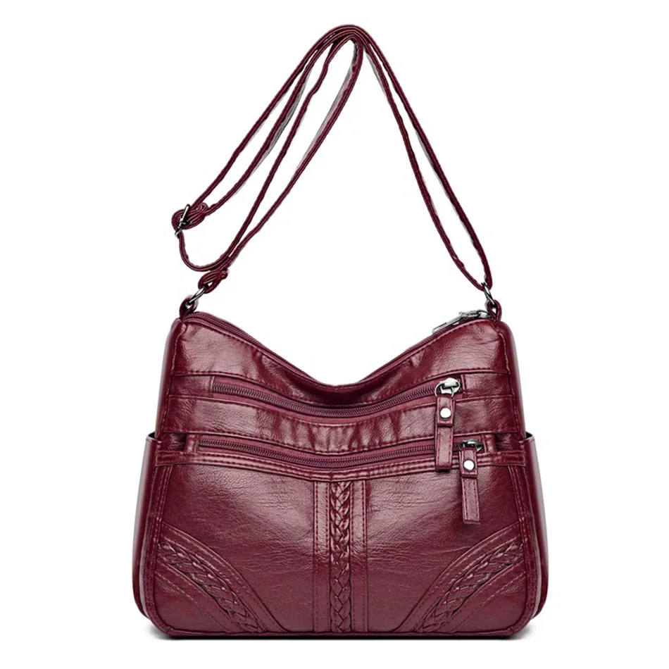 Bolso cruzado Vintage con múltiples bolsillos, bandoleras de piel suaves de alta calidad para mujer, bolso y monedero de diseñador de lujo para mujer