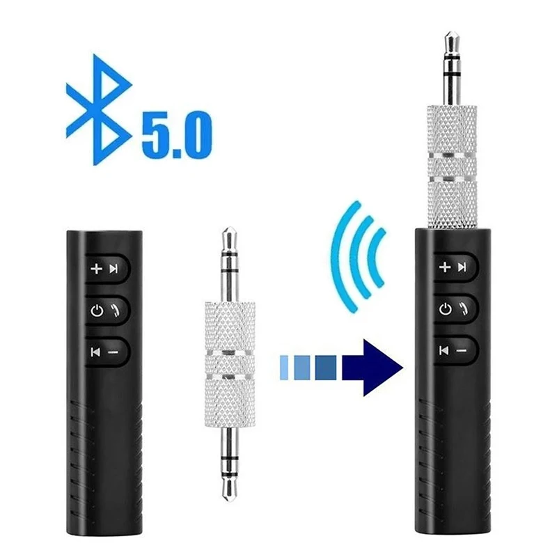 Car Wireless Bluetooth Receiver 3.5mm Jack AUX Audio Car Wireless Audio Receiver Cell Phone BT 5.0 Speaker Adapter Handsfree