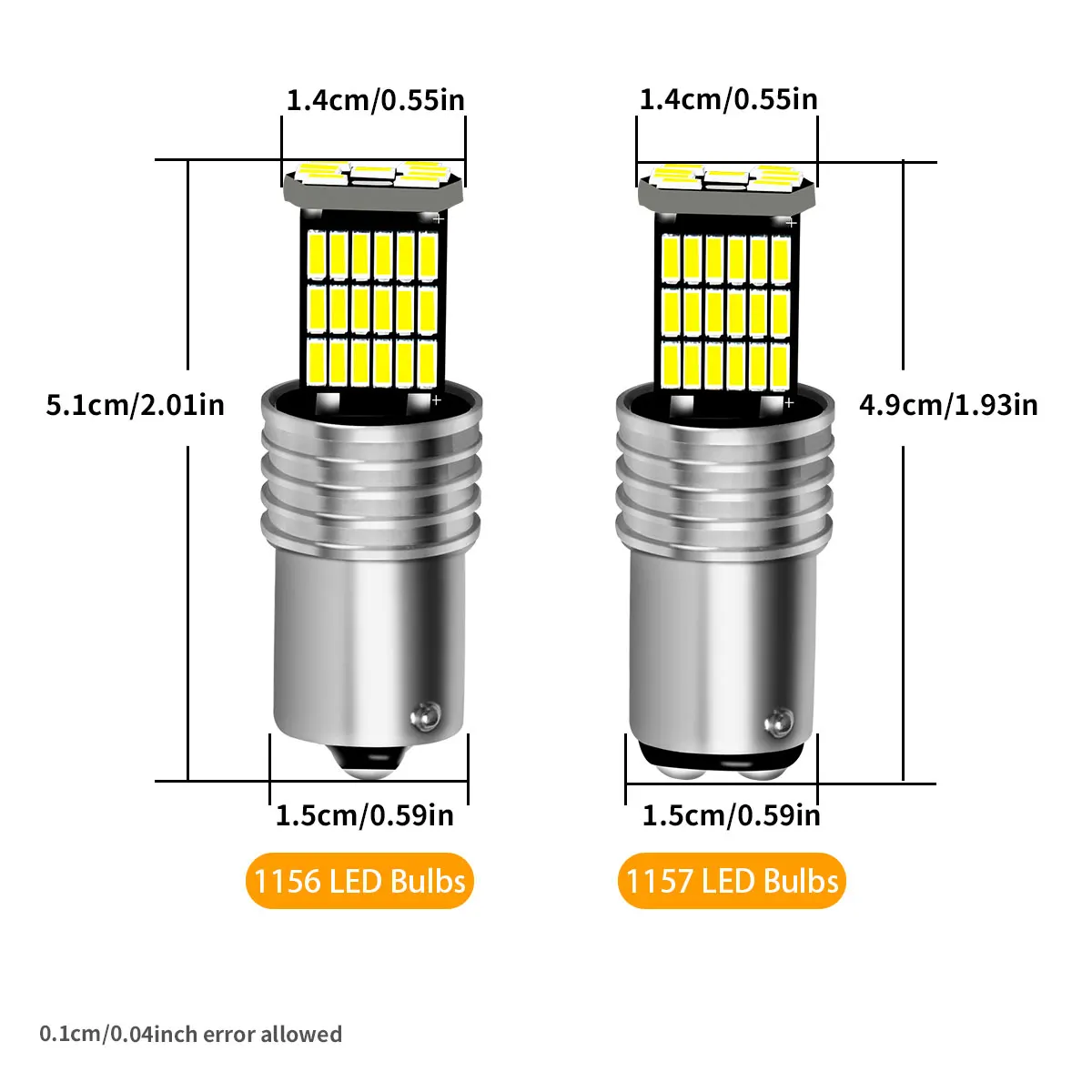 Powerful No Error for 80% Cars 1156 BA15S S25 G18 P21W 1157 BAY15D P21/7W LED Brake Light Bulbs White Lightings 12V Plug Play
