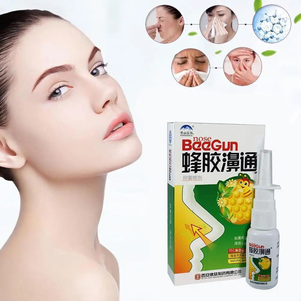 10pcs Chinese Traditional Herbal Propolis Nasal Spray Inflammation Sinusitis Cold Dry Itchy Swelling Nose Drops Wholesale 20ml