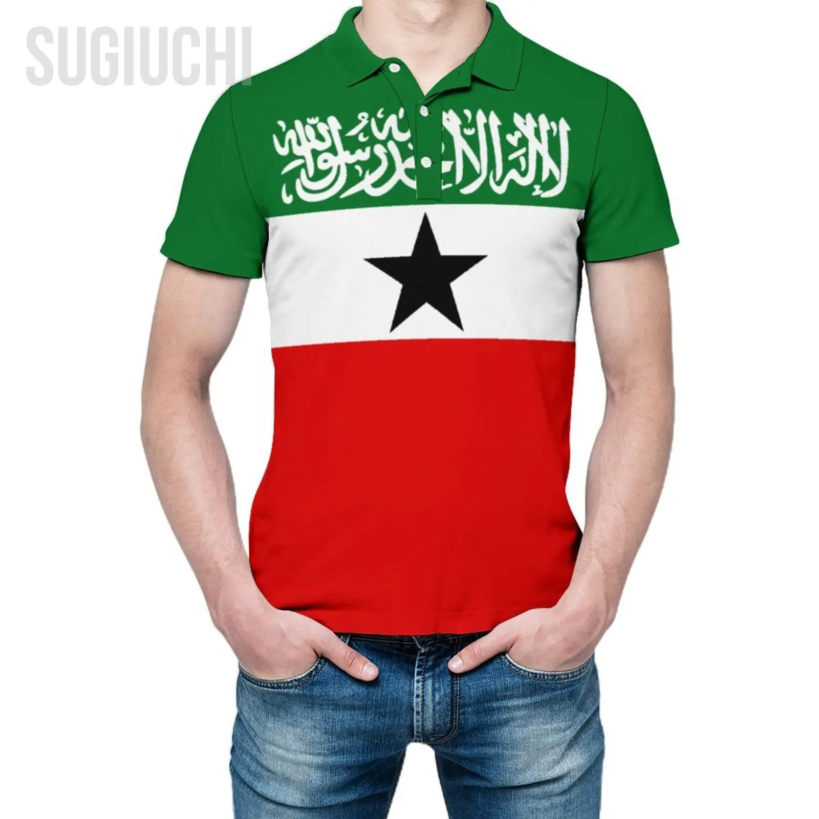 Unisex Polo Shirt Somaliland Flag 3D Print Man Polo Fashion Clothing Tracksuits Short Sleeves