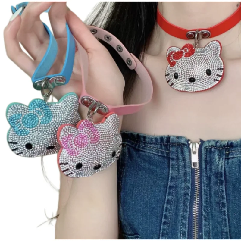 

Cartoon Pattern Rhinestone HelloKitty Spicy Girl Neck Chain Character Y2K Accessories Surrounding Clothing Matching Role-playing