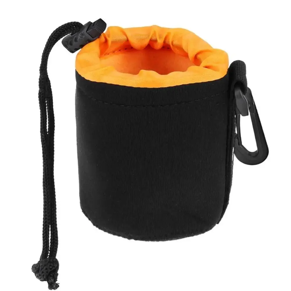 Soft Neoprene Camera Lens Pouch Bag S/M/L/XL Orange Neoprene Lens Bag Plush Storage Waterproof Lens Bag Pentax